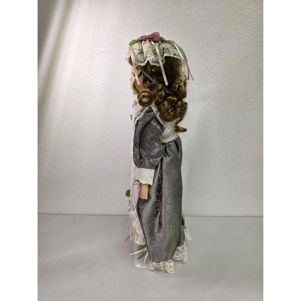 Vintage Emerald Doll Collection Porcelain Doll in Original Box Lace Dress